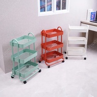 Multipurpose 3-Tier Push-Out Food Trolley Rack with Wheels WMO AC9445