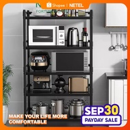 ☾✼❒NETEL Kitchen Rack Microwave Oven Storage Rack Multifunctional Organizer Expandable Carbon Steel