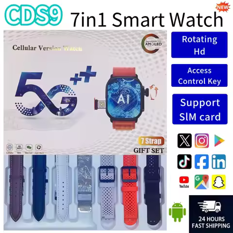 CDS9 Android Smart Watch 4G Network Support Rotating Camera Google Play Store Global Version GPS Hea