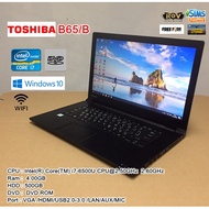 โน๊ตบุ๊คมือสอง Notebook TOSHIBA B65/B Core i7-6500U(RAM:4GB/HDD:500GB) ขนาด 15.6นิ้ว