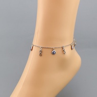 Infinity symbol and evil eye charm bracelet anklet 925 silver สร้อยข้อเท้าสัญลักษณ์อินฟินิตี้และตาปี
