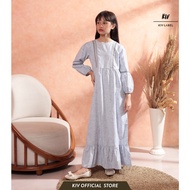 MERAH KATUN KIV Girls' Cotton Striped Embroidered Dress Red White Navy DO 228 GO 106 GO 0824