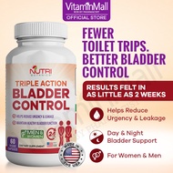 Nutri Botanics Bladder Control Supplement Triple Action - Reduce Urgency, Bladder Support Women Men