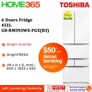 Toshiba 6 Doors Fridge 451L GR-RM593WE-PGX(B3)