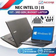 NEC I3 I5 Laptop - Intel Core I3 I5 1st 2nd 3rd Gen / 4GB DDR3 Ram / 250GB Hard Disk Budget Laptop Notebook Murah