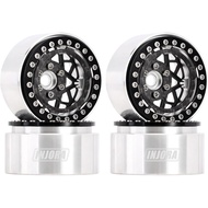 INJORA 1.9 beadlock Wheels - 10mm Deep Dish Negative Offset Wheels for 1/10 RC Crawler SCX10 TRX4 VS