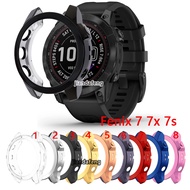 Electroplate TPU Protector Case Clear Cover For Garmin Fenix 7 7X 7S