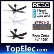 Rezo Zetta Ceiling Fan 56" 42" DC Motor 5 blade with remote baby designer fan kipas angin siling fan 家用风扇 black wood