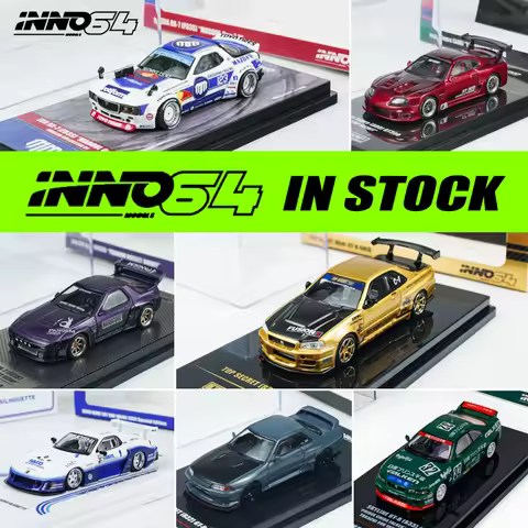 INNO 1:64 RX7 FD3S RX3 TOP SECRET R32 R34 R33 R35 GTR GR86 PANDEM ROCKET BUNNY 001 308 alloy car mod