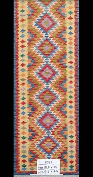 "Step into Style: oriental Turkish Kilim Hall Runner rugs - Handmade in Turkey Reversible Charm Mult