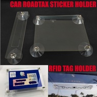 Car Roadtax RFID TNG Tag Acrylic Board Holder with Suction Cup Nut Screw Roadtax Puspakom Sticker Accessories