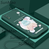 For เคสโทรศัพท์ Samsung A01 ซิลิโคนขอบตรง Softshell แฟชั่นหมี