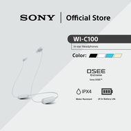 Sony WI-C100 Wireless In-ear Headphones | IPX4 Water resistant | 25h Battery Life | C100