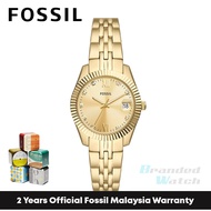 [Official Warranty] Fossil ES5338 Women's Scarlette Three-Hand Date Gold-Tone Stainless Steel Watch