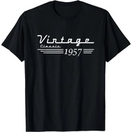 Vintage T-Shirt Limited Edition 1957 69th Birthday Gift Men's Streetwear Style Short Sleeves Loose F