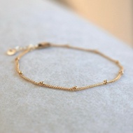 Thin Bracelet Bead Chain 14k Gold-Clad-Simpler-