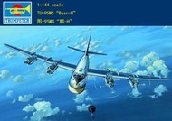 Trumpeter 小號手 1/144 蘇聯 圖 TU-95MS 熊式H型 重型戰略轟炸機 俄羅斯 組裝模型 03904