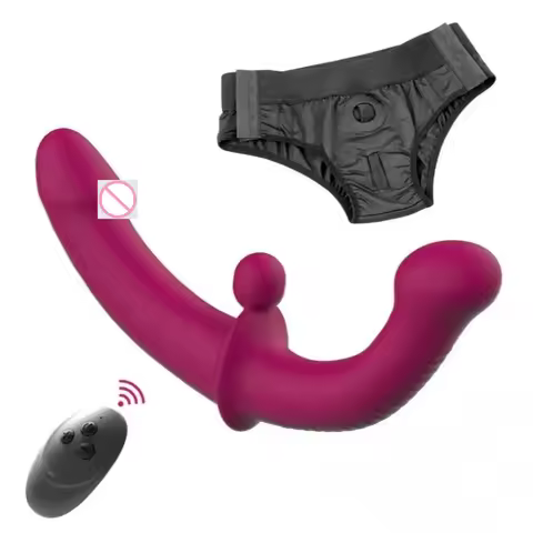 DUBNIY Double Strapon Dildo Double Penetration Clitoris Stimulate Plug Anal Dildo Strapon with Vibra