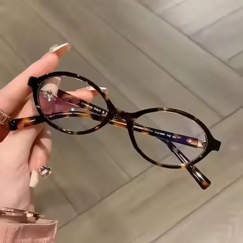 y2k Small Oval Eyeglasses Frame Women Men Anti Blue Light Eyewear Retro Optical Frame Trendy Style S