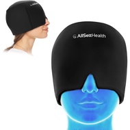 Migraine Relief Cap Ice Head Wrap and Hat | Hot/Cold Gel Pack with Face and Eye Mask Compress for He