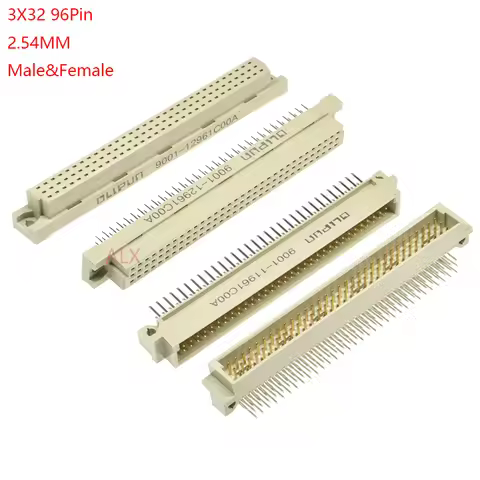 1pcs din 41612 Connector 3 Rows Plug Header Male Female Through Hole 3X32 96 Pin Pitch 2.54 mm 9001 