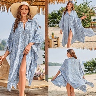 Summer Loose Cardigan Sun Protection Sarong Woman Bikini Cover-up Swimsuit Solid Beachwear Cover-Ups