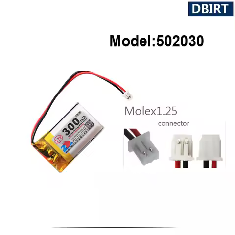 300mAh LP502030 AHB502030 502030 052030 Battery For Mp3 Mp4 Player Bluetooth Earphone Headset XH2.54