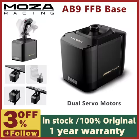 MOZA AB9 FFB Base Dual Servo Motors Peak Torque of 12Nm Multiple installation options fully compatib