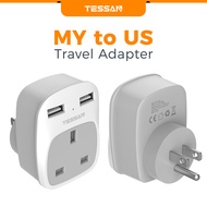 TESSAN Travel Adapter Malaysia To America US Travel Plug Adapter With USB Port Thailand Plug Adapter