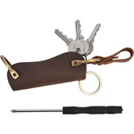 Handmade Leather Key Sleeve Vintage Key Cover, Protective Key Case Stylish Key Ring