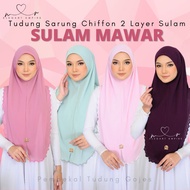 TUDUNG SARUNG BAWAL SULAM CHIFFON | TUDUNG BAWAL INSTANT | BIDANG 50