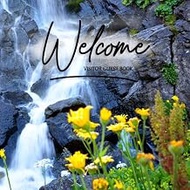 Welcome Visitor Guest Book: Small town near the mountain Vacation Design Notebook, 8.25x8.25 inches,