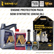 COMBO PACK AISIN 15W40 ENGINE OIL 6L + AISIN COOLANT+ X1R ENGINE FLUSH + X1R ENGINE TREATMENT