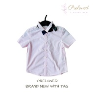 H&M Kids Boys Pink Shortsleeve Shirt with Tie Bow Tie