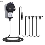 Han US/UK/EU Plug 1 To 5 9V 1A Guitar Pedal Power Supply Adapter AC 100-240V Musical Instrument Guit