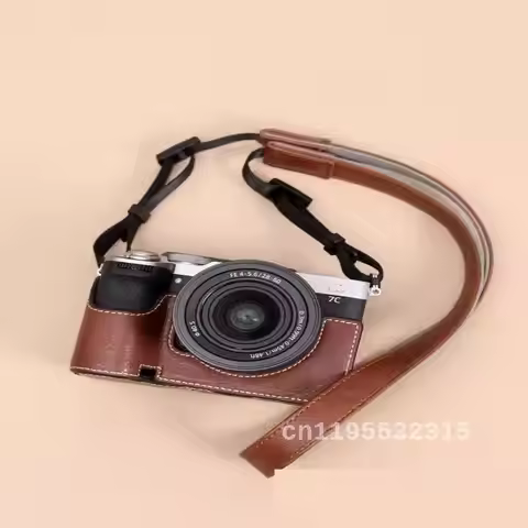 Suitable for Sony A7CR A7C2 leather case with tripod design A7CII second generation mirrorless camer