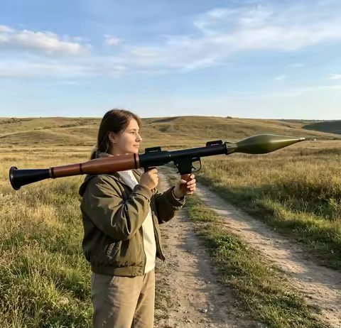 130-Centimeter RPG-7 3D-Printed Rocket Launcher, 1:1 Scale Assembly Model, Decorative Display Model 