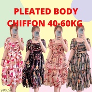 PLEATED BODY CHIFFON DRESS 40-60KG CAN WEAR PEMBORONG BAJU VIETNAM