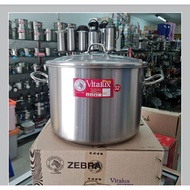 171373 Zebra Vitalux D32cmxH23cm Stock Pot, Glass Lid,SUS 304,Thailand