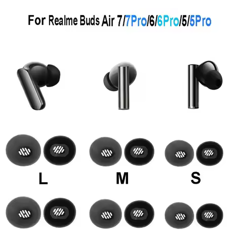 4PCS Silicone Ear Tips for Realme Buds Air 7 7Pro 6 6Pro 5 5Pro Eartips Ear Pads Caps
