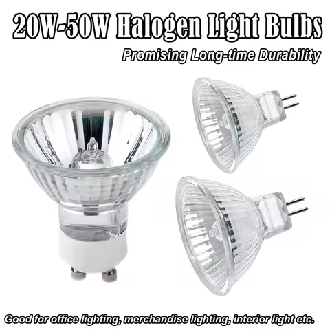 Halogen Spotlight Bulb Gu10 Mr16 Gu5.3 Ac220v Dc12v 2800-3200k Dimmable Light Bulbs 30°/beam Angle 2