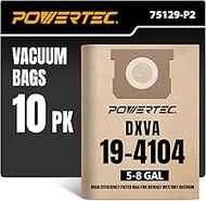 POWERTEC DXVA19-4104 Shop Vac Bags 10PK for Dewalt 5-8 Gallon Wet/Dry Vacuums DXV05P-QT, DXV05S-QT, 