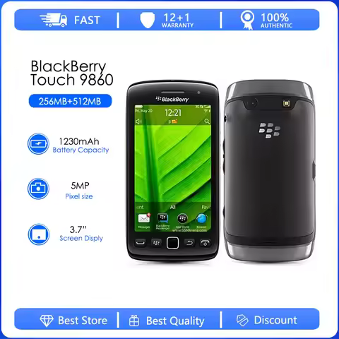 BlackBerry Torch 9860 Refurbished Original Mobile Phone 3.7 Inches Blackberry OS 5MP Camera 768MB RA