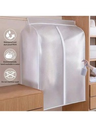 1入組透明3d服裝防塵罩-可水洗掛衣袋,配有雙拉鍊,用於壁櫥儲物,保護衣服不受灰塵和潮濕侵害