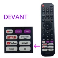 For Devant Smart TV Remote 32STV103 50QUHV04 55UHD202 EN2N30H Remote Control Prime Video about YouTu