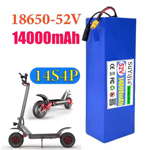 52V 14S4P 14000mah High Capacity 18650 Lithium Battery 1500W with BMS for Balance Car, Bike, Scooter