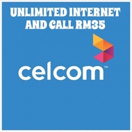 (Ready Stock)Top Up Celcom Reload Prepaid Unlimited Internet and Call RM35 hotlink pendaftaran maxis u-mobile