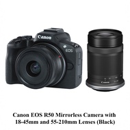 [SPECIAL PRICE] Canon EOS R50 with 18-45mm and 55-210mm Lenses [Freebies: 32GB SD Card, Claim from Canon Singapore: Premium Wireless Powerbank 10000 mAH with PD]