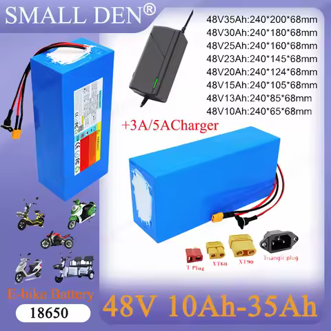 New 48V 10Ah 13Ah 15Ah 20Ah 23Ah 25Ah 30Ah 35Ah lithium-ion battery With 54.6V Charger For 18650 13S