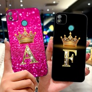 Tecno Pop4 BC2c BC1s Back Cover Tecno Pop 4 Case Fashion Luxury A-Z Letters Crown Soft TPU Phone Cas